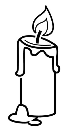 vector black candle icon on white backgroundのイラスト素材