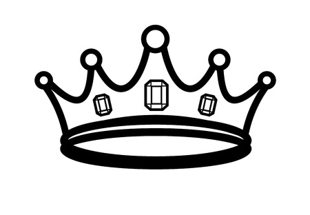 vector black crown icon on white backgroundのイラスト素材