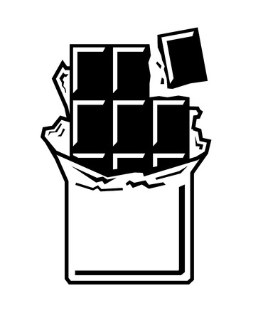 vector black chocolate bar icon on white backgroundのイラスト素材