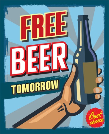 free beer tomorrow posterのイラスト素材
