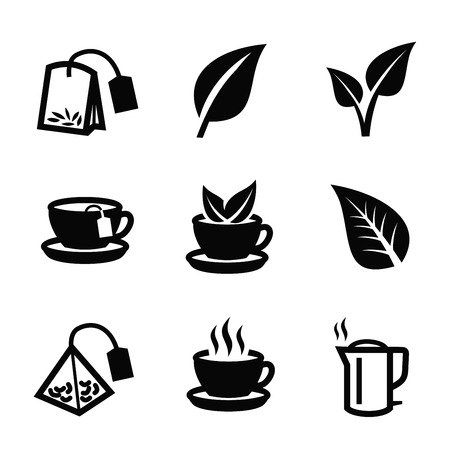 vector black tea icon on white backgroundのイラスト素材