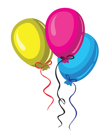 vector color three baloon on white backgroundのイラスト素材