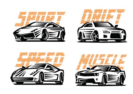 vector illustration of a sport cars emblemのイラスト素材