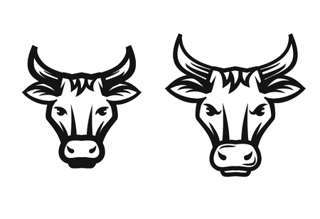 vector beef head isolated on white backgroundのイラスト素材