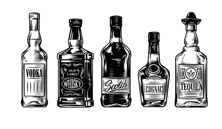 bottles of alcohol iconのイラスト素材