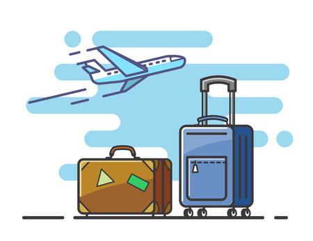 airplane and suitcase travelのイラスト素材