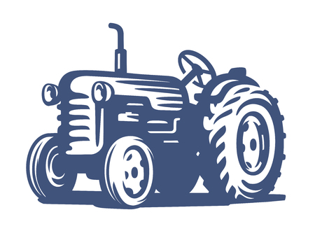 vector blue Tractorのイラスト素材