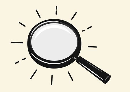 Black magnifying glass on beigeのイラスト素材