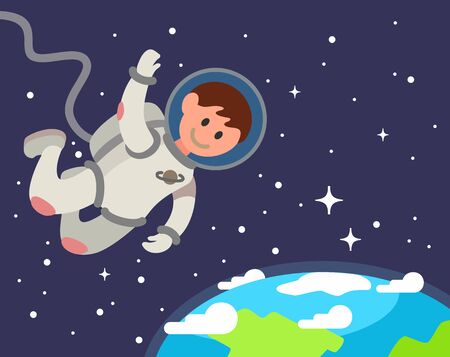 Floating spaceman icon.のイラスト素材