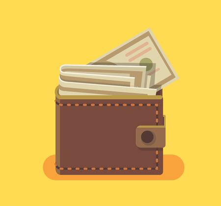 Wallet with dollars.のイラスト素材