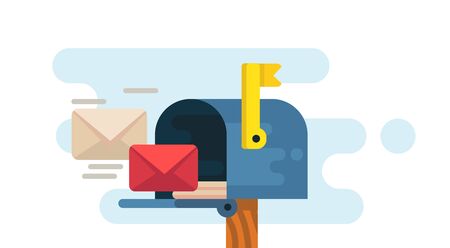 Opened mailbox with regular mail inside.のイラスト素材