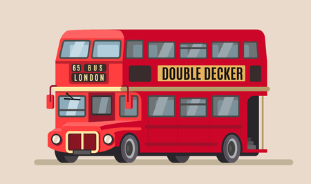 double decker city bus Vector illustration.のイラスト素材