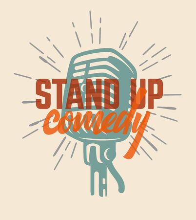 Lettered text stand up comedy. Vector illustrationのイラスト素材