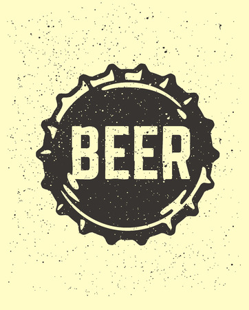 Craft beer text emblem on bottle cap.のイラスト素材
