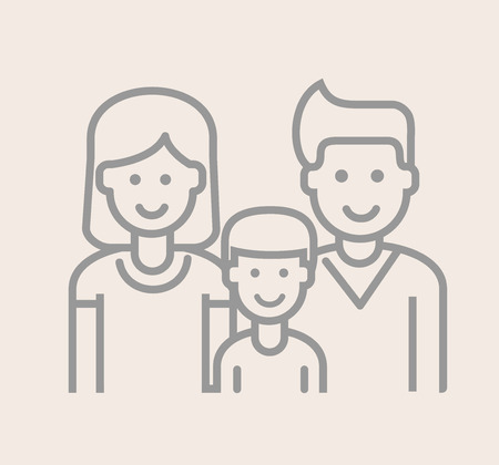 family standing togetherの写真素材