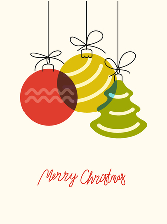 Three xmas bolls vector Christmas card. Seamless pattern with Christmas ballsのイラスト素材
