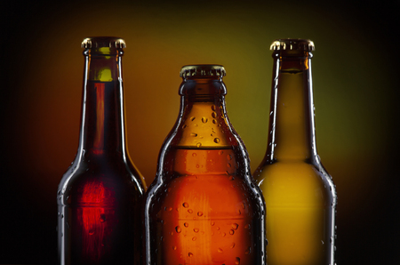 Three Bottles of Cold Beerの写真素材