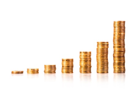 stacks of golden coins