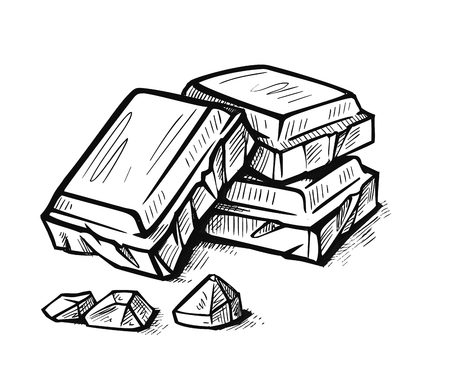 Pieces of black and white chocolate barのイラスト素材
