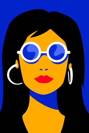 avatar girl in sunglasses on sunny dayのイラスト素材