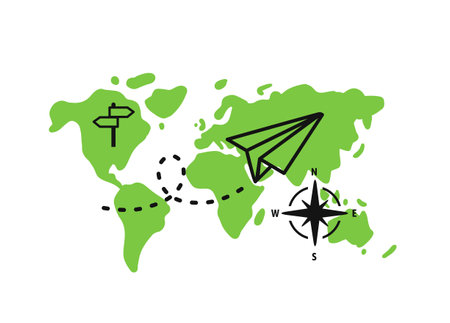 Tourism and Travel Vector Concept Plane flyingのイラスト素材