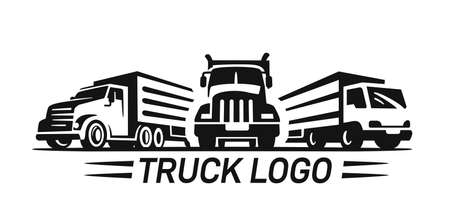 Big Truck logo template for you design in black colorのイラスト素材