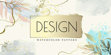 Abstract botanical art vector. Design card with leaf. Pattern for text, packaging and prints.のイラスト素材