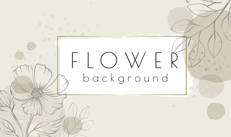 Abstract botanical art vector. Design card with flower. Pattern for text, packaging and prints.のイラスト素材