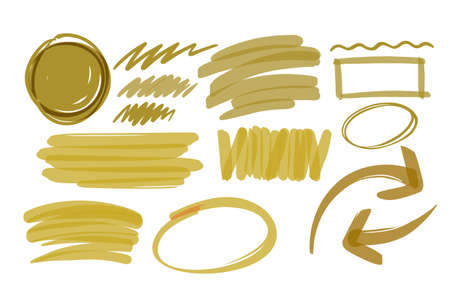 Hand drawn vector marker arrows and graphic elementsのイラスト素材