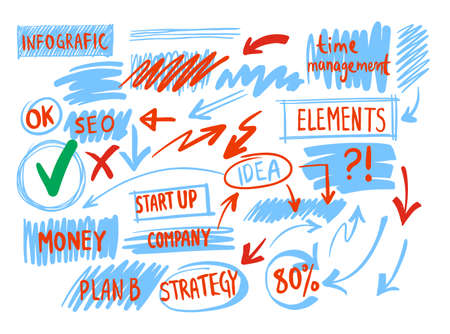 Business doodle plan design vector collection.のイラスト素材