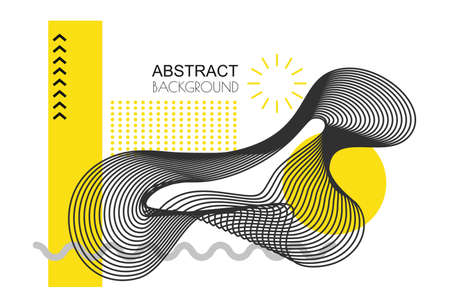 Abstract vector wave element for design. Stylized line art background curved wavy line, smooth stripe.のイラスト素材