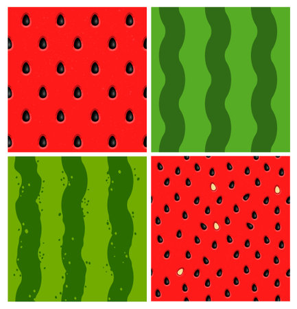 Watermelon Seamless Pattern with seeds.のイラスト素材