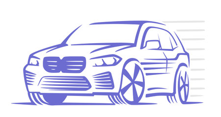SUV car vector. Auto shop transport.のイラスト素材