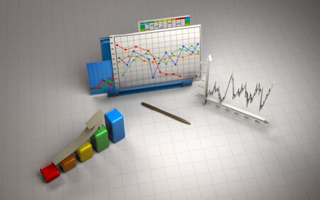 business finance chart, diagram, bar, graphicの写真素材