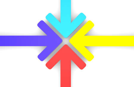 colored arrow on a white backgroundの写真素材