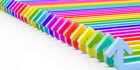 colored arrow on a white backgroundの写真素材