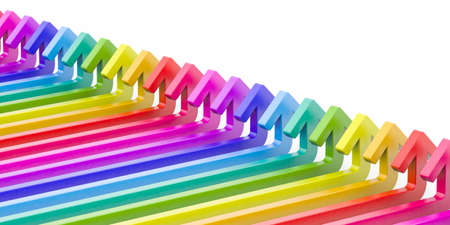 colored arrow on a white backgroundの写真素材