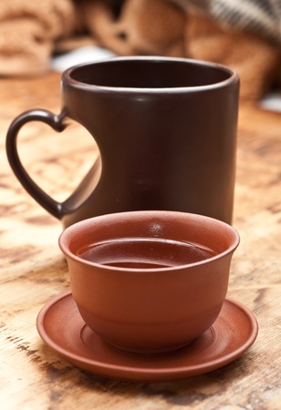 two cup of teaの写真素材