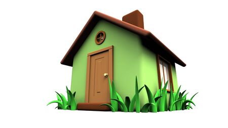 house on a grassの写真素材
