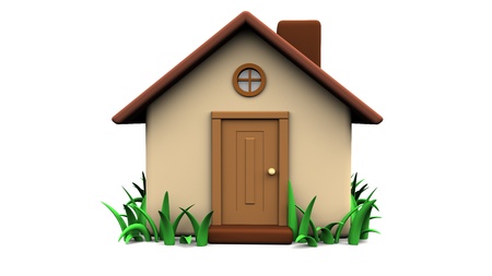 house on a grassの写真素材