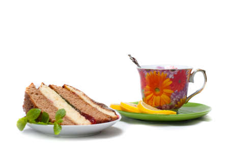 tea with cakeの写真素材