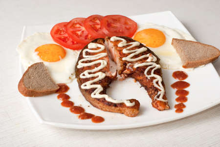 grilled salmon の写真素材