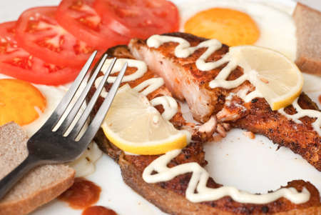 grilled salmon の写真素材