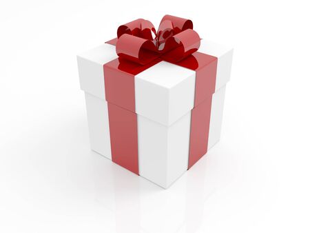 Gift box on white backgroundの写真素材