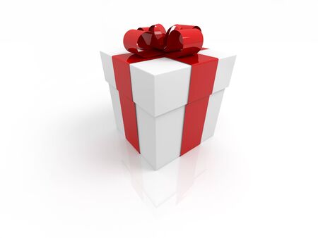 Gift box on white backgroundの写真素材