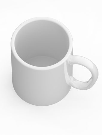 White cup on white backgroundの写真素材