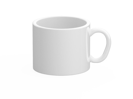 White cup on white backgroundの写真素材
