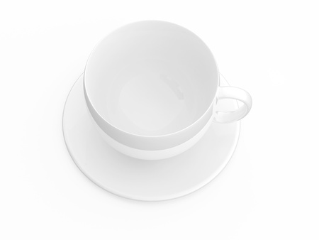 White cup on white backgroundの写真素材