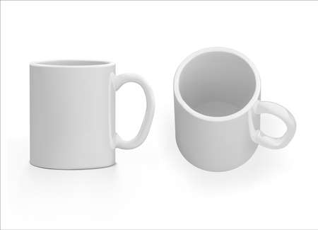 White cup on white backgroundのイラスト素材