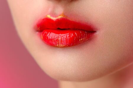 Beauty portrait of a young woman in the studioの写真素材